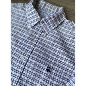 Brooks Brothers 1818 Mens Shirt Stripes Long Sleeve Button Large Red White Blue